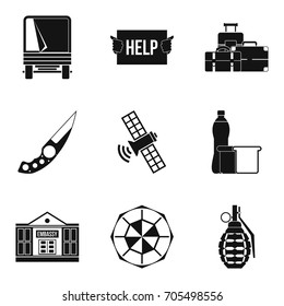 Felon icons set. Simple set of 9 felon vector icons for web isolated on white background