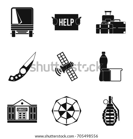 Felon icons set. Simple set of 9 felon vector icons for web isolated on white background