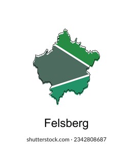Felsberg City of German map vector illustration, vector template with outline graphic sketch style isolated on white background