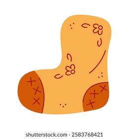 Felt boot color. Hand drawn clip art for your project.