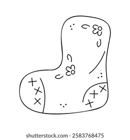 Felt boot. Hand drawn clip art for your project.
