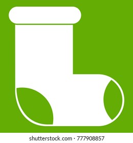 Felt boot icon white isolated on green background. Vector illustration