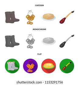 Felt, boots, drying, gingerbread .Russia country set collection icons in cartoon,flat,monochrome style vector symbol stock illustration web.