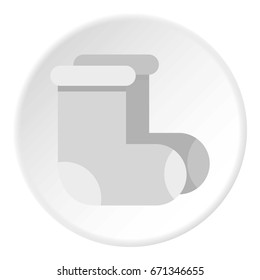 Felt boots icon in flat circle isolated vector illustration for web