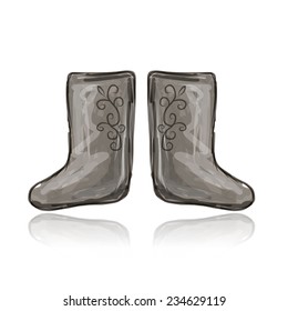 Felt boots, sketch for your design
