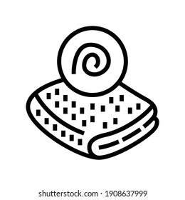 felt fabric line icon vector. felt fabric sign. isolated contour symbol black illustration