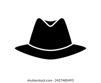 Filzhut (Fedora)-Symbol. Kopfschmuck für Männer. Detektiv- oder Mafiasymbol.