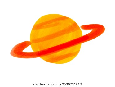 Felt caneta criança desenho de bonito Saturn Planet ícone ilustração