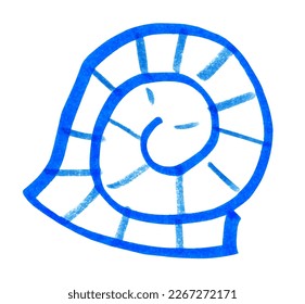 Felt pen childlike drawing of sea shell