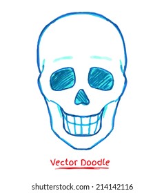 Рисунки маркерами череп