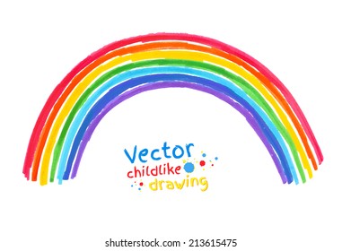 Felt pen childlike drawing of . Vector illustration. isolated.