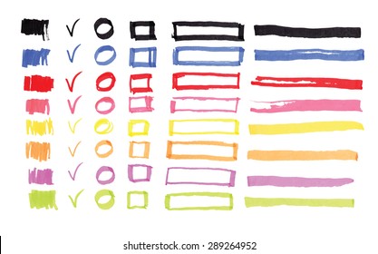 Felt Pen Colorful Vector Design Elements