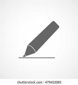 Felt Pen Flat Icon On White Background