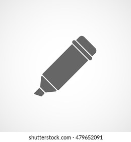 Felt Pen Flat Icon On White Background