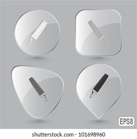 Felt pen. Glass buttons. Vector illustration.