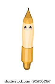 Felt pen. Good mood. Cheerful cute cartoon character. Character with a smile. Stationery for drawing and creativity. The object is isolated on a white background. Vector