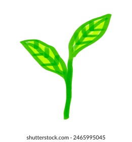 Felt pen hand drawn vector illustration of child drawing of growing sprout