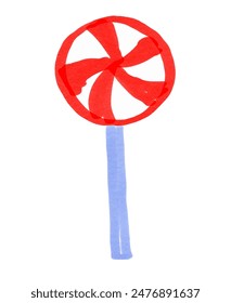 Felt pen hand drawn vector illustration of child drawing of candy