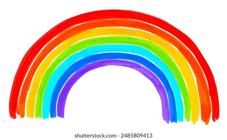 Felt pen hand drawn vector illustration of Rainbow Arc