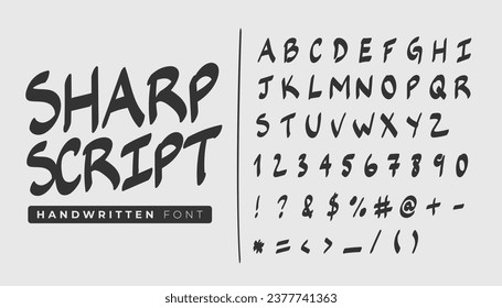 Felt Pen Handwritten Caligraphy Vector Font 