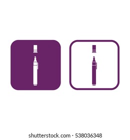 Felt pen icon. Pencil icon vector illustration. Purple and white