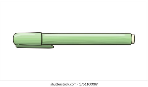 Felt pen icon. Vector colored stationery, writing materials, office or school supplies isolated on white background. Cartoon style
