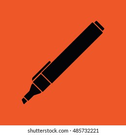 Felt pen icon vector. Pencil vector illustration. Orange background
