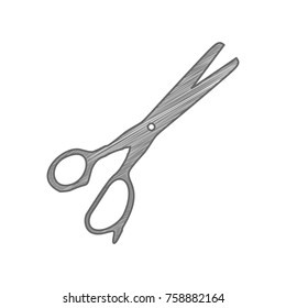 Felt pen icon. Vector. Shaded gray icon on white background. Isolated.