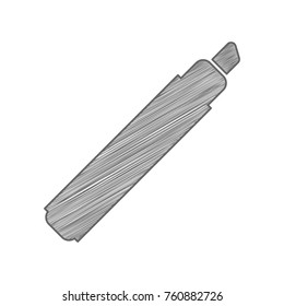 Felt pen icon. Vector. Shaded gray icon on white background. Isolated.
