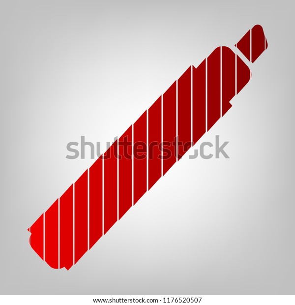Felt\
pen icon. Vector. Vertically divided icon with colors from reddish\
gradient in gray background with light in\
center.