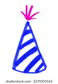 Felt pen kids drawing of birthday cap