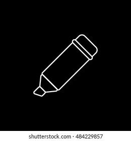 Felt Pen Line Icon On Black Background