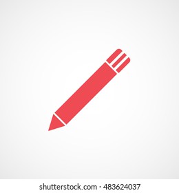 Felt Pen Red Flat Icon On White Background