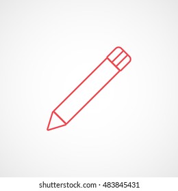 Felt Pen Red Flat Icon On White Background