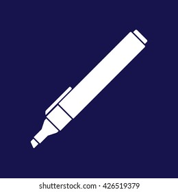 Felt pen vector icon. Pencil vector illustration. Blue background