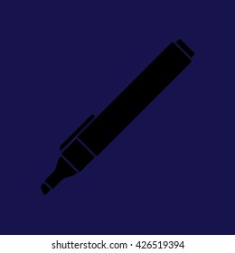 Felt pen vector icon. Pencil vector illustration. Blue background