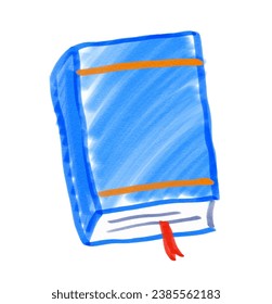 Ilustración de la pluma de felación vectorial del libro cerrado con marcador