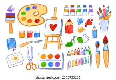 Dibujos de dibujos de niños de material artístico