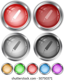Felt pen. Vector internet buttons.