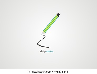 felt tip marker writing a shape