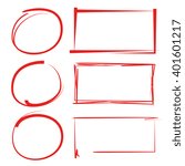 felt-tip pen circles, rectangles, highlighter frames vector set
