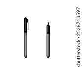 
felt-tip pen gray and black