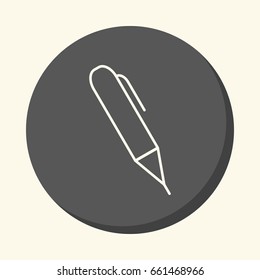 Felt-tip pen with latch, vector round line icon with volume illusion, simple color change