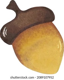 felt-tip pens drawing of a cute cartoon acorn