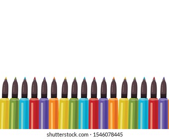 
felt-tip pens or markers for drawing vector illustration