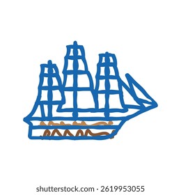 felucca ancient ship doodle icon sketch vector. felucca ancient ship sign. isolated symbol illustration