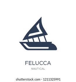 felucca icon. Trendy flat vector felucca icon on white background from Nautical collection, vector illustration can be use for web and mobile, eps10