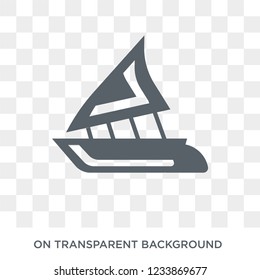 felucca icon. Trendy flat vector felucca icon on transparent background from Nautical collection. 
