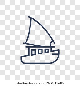 felucca icon. Trendy linear felucca logo concept on transparent background from Nautical collection