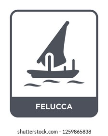 felucca icon vector on white background, felucca trendy filled icons from Nautical collection, felucca simple element illustration